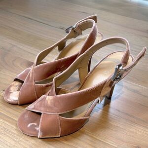 Michael Kors Velvet “Becky” Heeled Sandal in Blush